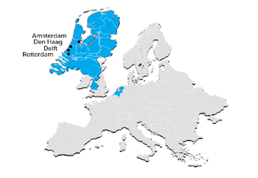 Map Europe The Netherlands Delft